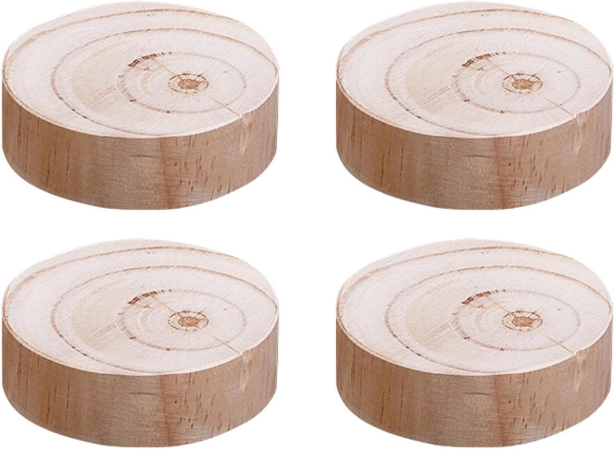 Bedverhogers Set - Meubelverhogers Hout - Meubels Verhogen - Stabiel Grenenhout - 4 stuks - Houtkleur