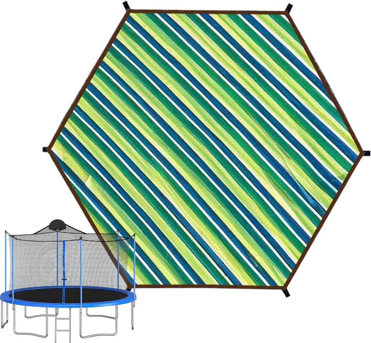 Trampoline Afdekking - Veiligheidsnet Schaduwdoek - Bescherming Trampoline - Scheurvast PU Materiaal - 24 m - Zwart