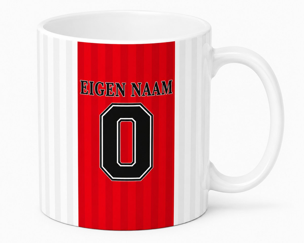 Voetbal mok - Voetbal mok met naam en rugnummer - Voetbalfan - Voetbal - Mokken - XLX®