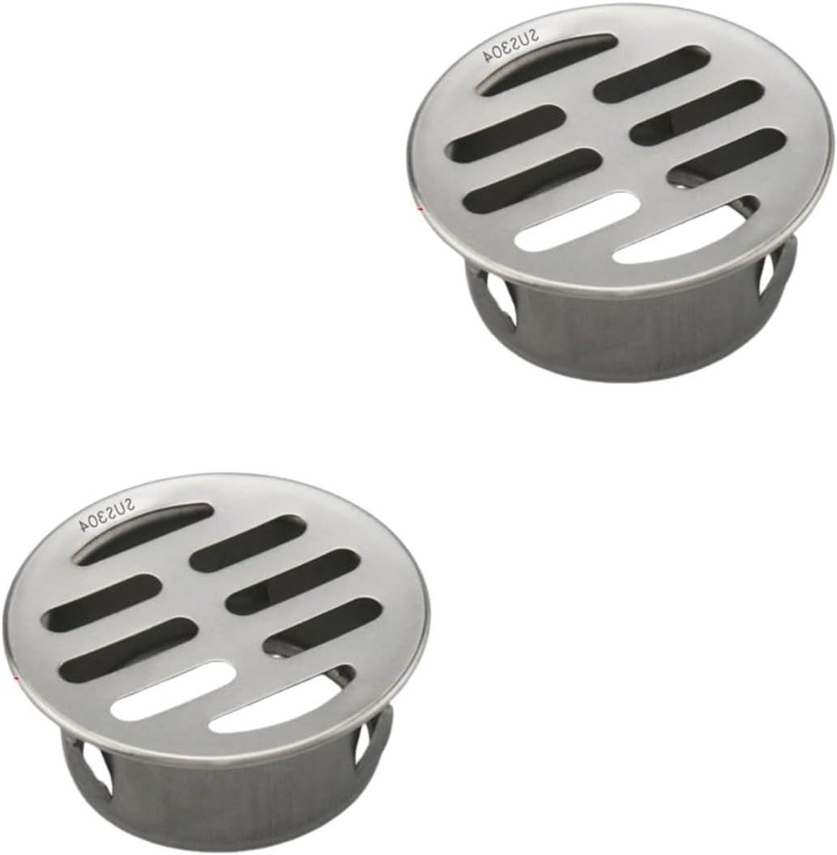 Vloerafvoer Douche - Afvoerzeef Bodem - Water Snel Afvoeren - Roestvrij Staal - 2 stuks - Zilver