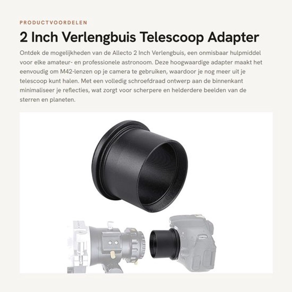 2 Inch Verlengbuis - Telescoop Adapter - Optimale Reflectie Minimizing - 2 Inch Formaat - M42 Naar M48 - Geschikt voor Astronomische Tele...