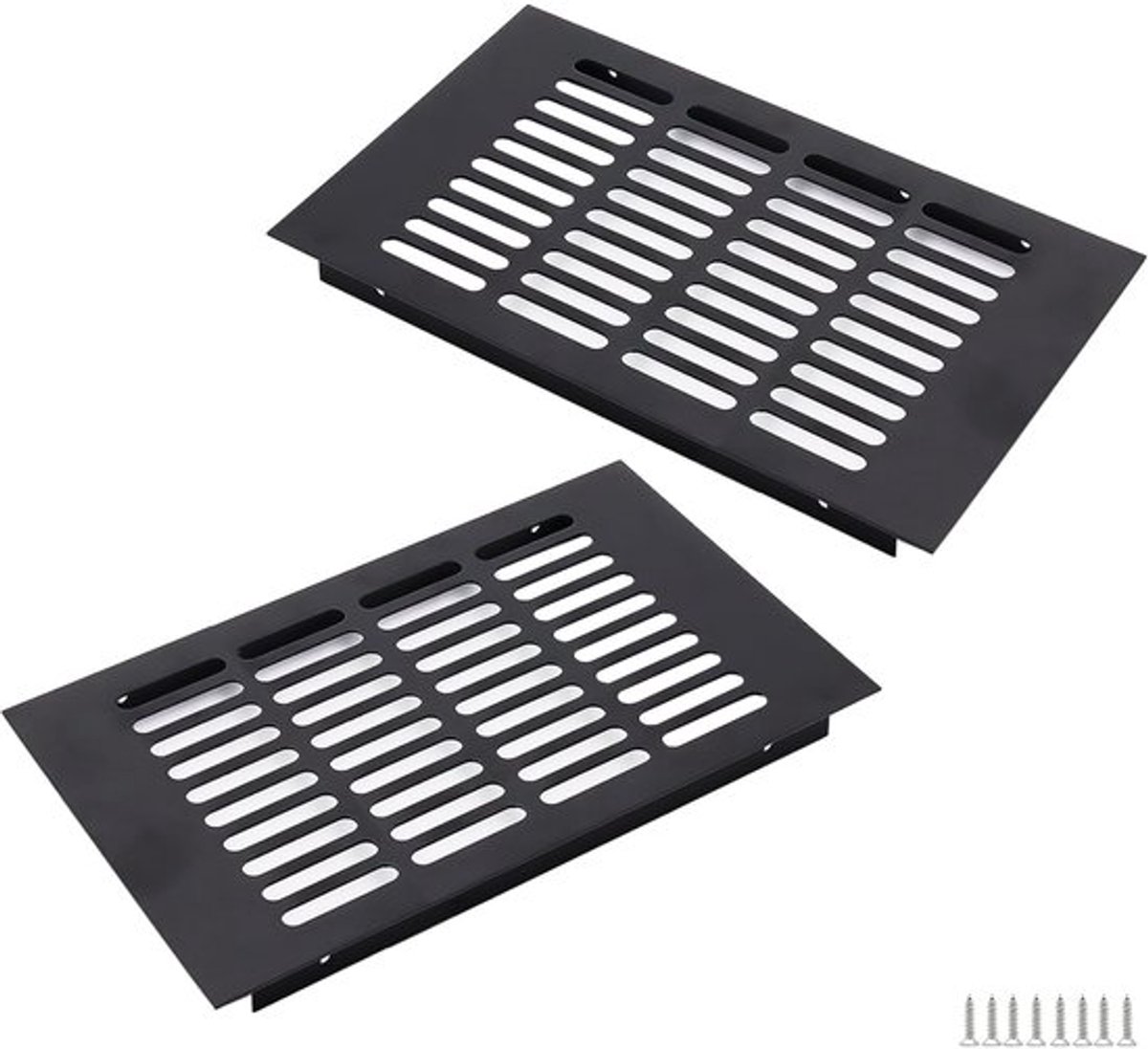 Ventilatierooster 250 x 150 mm - Aluminium - Zwart - Luchtuitwisseling - Eenvoudige montage - Onderhoudsvriendelijk - Luchtrooster
