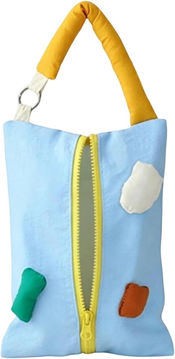 Zakdoekdooshoes Stof - Papierdispenser Organizer - Netjes Opbergen - Gemakkelijk Teken Mechanisme - 23 x 17 cm - Blauw