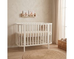 Born Lucky Florida - Babybed 60x120 cm - Verstelbare Bodem - Wit