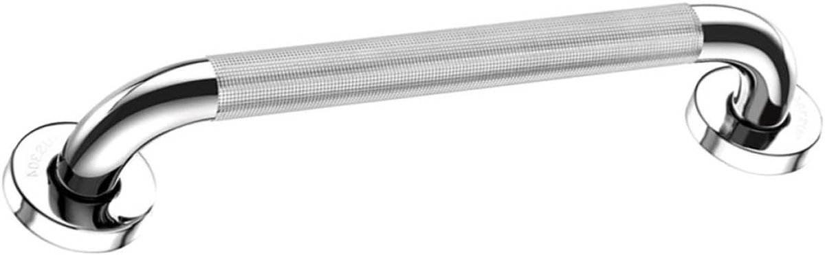 Badkamerleuning Roestvrijstaal - Wandbeugel Toiletgreep - Extra Veiligheid - Antislip Ontwerp - 30 x 8 x 6 cm - Zilver