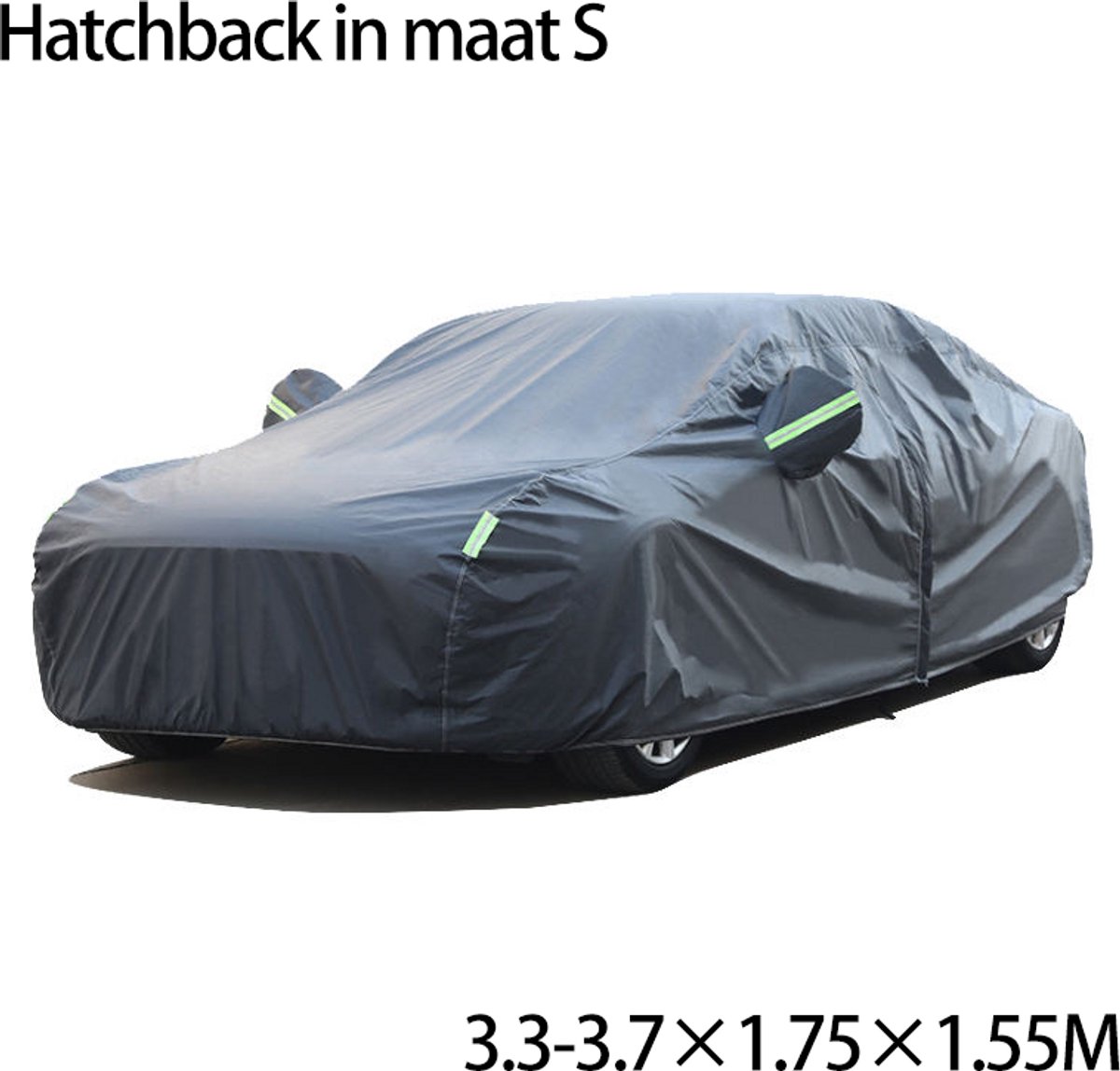 KZQ Universele Auto Car Cover - Waterdicht & UV-Bestendig - Voor Hatchback - Maat S (3.3-3.7m) - Zwart