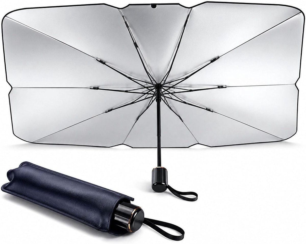 KZQ Opvouwbaar Zonnescherm Voor Auto - Voorruit Reflector - UV & Hittebestendig - Universele Maat - Zilver