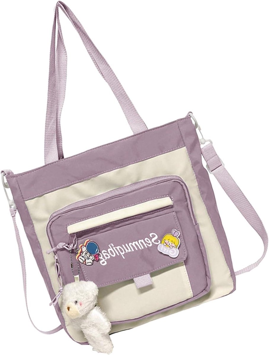 Laptoptas Dames - Schoudertas Tote - School Werk - Grote Capaciteit - 30x33x10 cm - Zwart