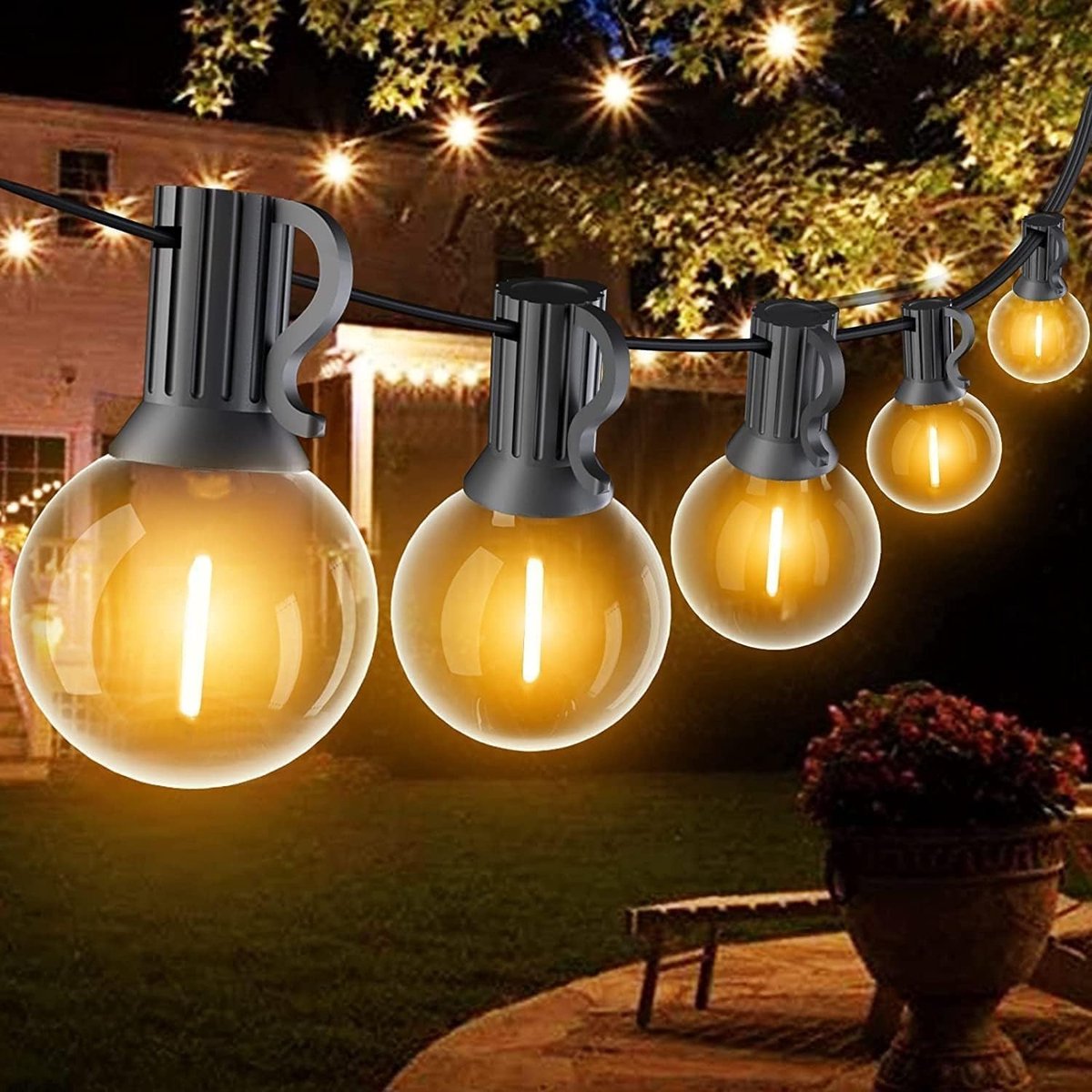 Lichtsnoer Buiten - 9 Meters - G40 - Waterdicht met LED Lampen - Voor Tuin en Terras