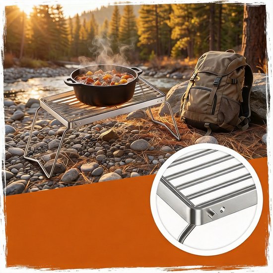 Draagbare Houtskoolgrill - Tafelbarbecue Voor Buiten - Opvouwbaar Barbecuegrill - Voor Bij Het Kampvuur - 30x16x40 cm - Roestvrij Staal - BBQ Grill - Voor Kamperen, Wandelen, Picknicken en Reizen — afbeelding 2