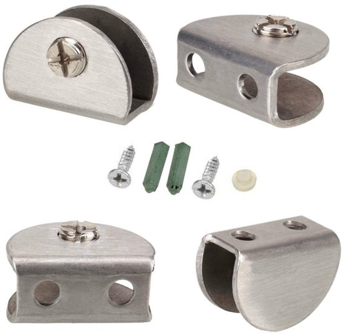 Plankhouder Elegante Look - Plankdragers Roestvrij Staal - Klembevestiging - 4 Stuks - Maximale Belasting 8 kg - Geschikt voor 6-8 mm Dikte - Plankdrager