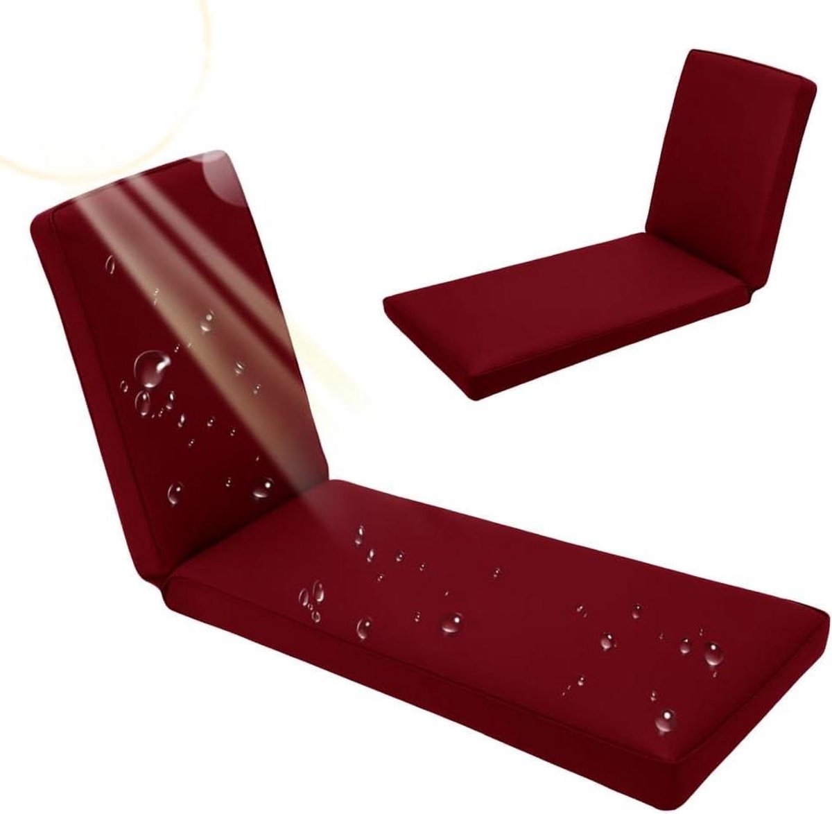 Ligstoelkussen - Loungestoel kussen - Buiten ontspannen - Waterafstotend - 190 x 60 cm - Grijs