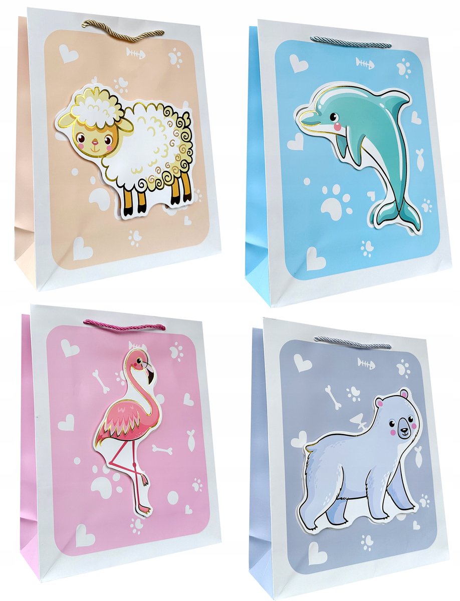 Ju-Piter Cadeautas met Dierenprint - 18x23x10cm - 1 Stuk