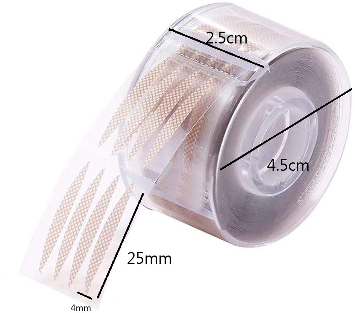 Fyfanie- Ooglidstickers | Luxe Ooglidtape | Ooglidcorrectie | Eyelidtape | Tape | Oog Strips | Monolid correctie | Vergrotende Ogen | Oog Make-up | Ooglidtape | Oogcorrectie Strips | 600 stuks -reticulair-Maat S