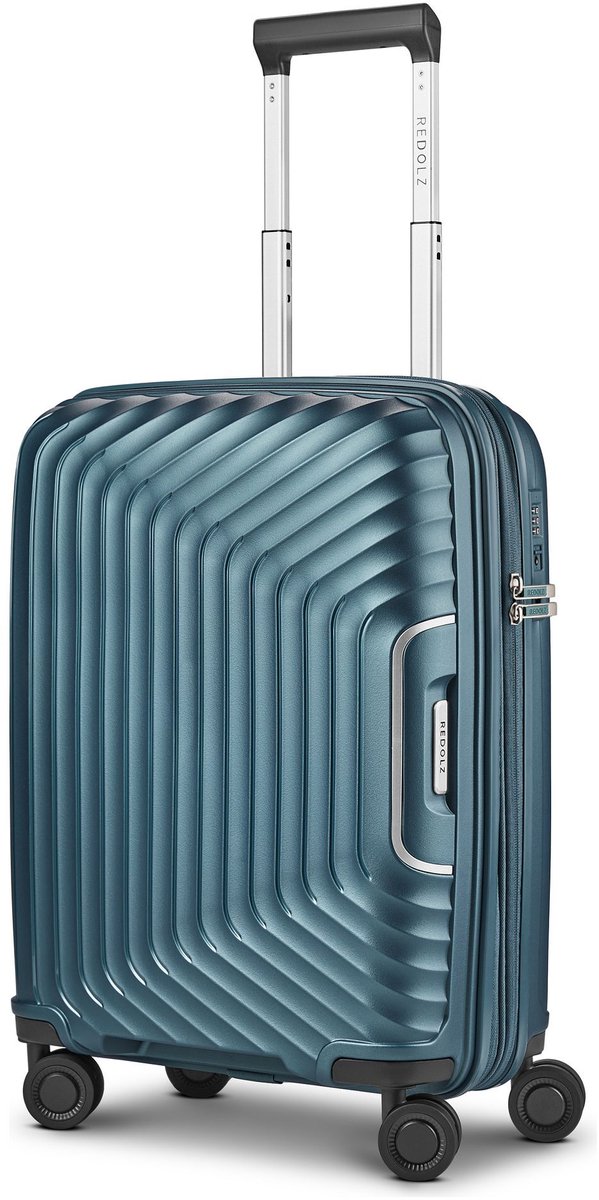 Redolz Essentials 01 4 wielen Cabinewagen 53 cm met uitbreidingsplooi - Harde bagage - TSA slot - blue metallic