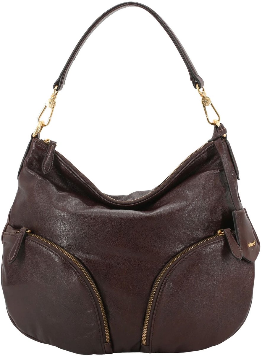 abro schoudertas Leather Athene Washed Cargo Shoulder Bag Caramel / Cognac bruine