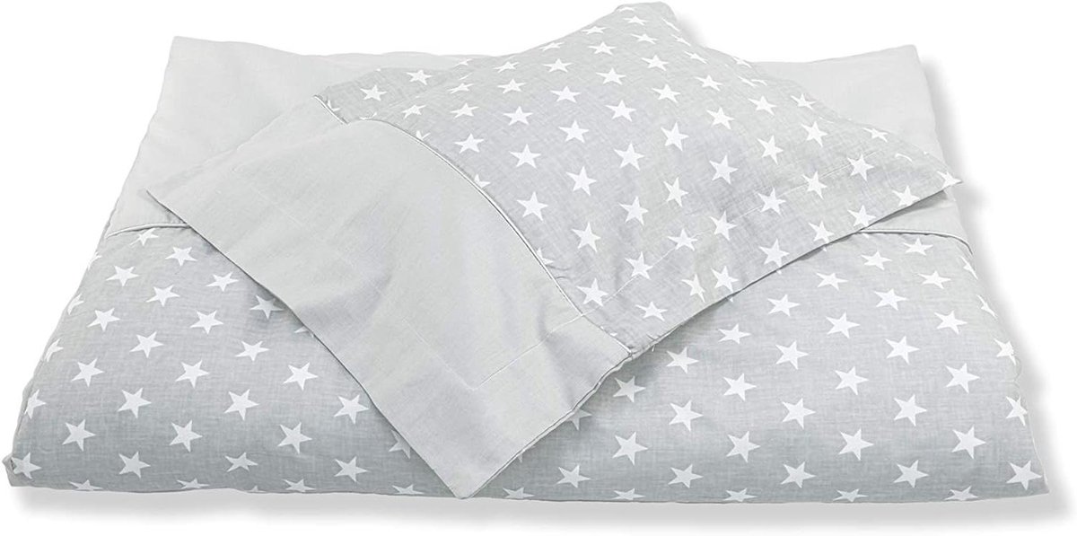 Babybeddengoed Set - Kinderbedlinnen Ledikant - Comfortabele Slaap - Gecertificeerd Katoen - 100x130 cm - Grijs