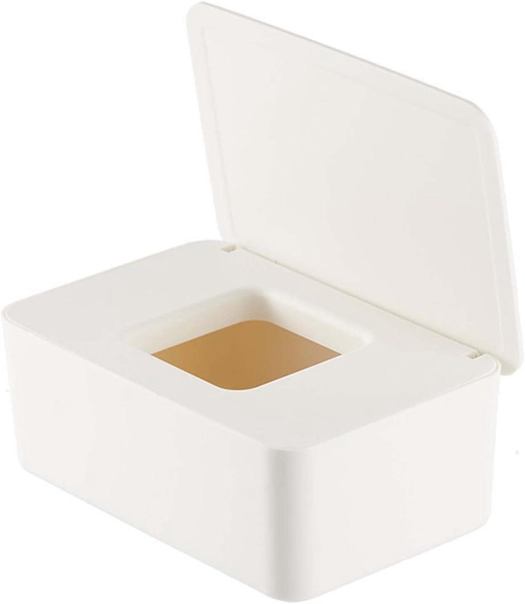 Dispenser Natte Doekjes - Doekjeshouder Vochtige Doekjes - Hygiënisch Werken - Stofdicht Goede Afdichting - 10x25cm - Wit