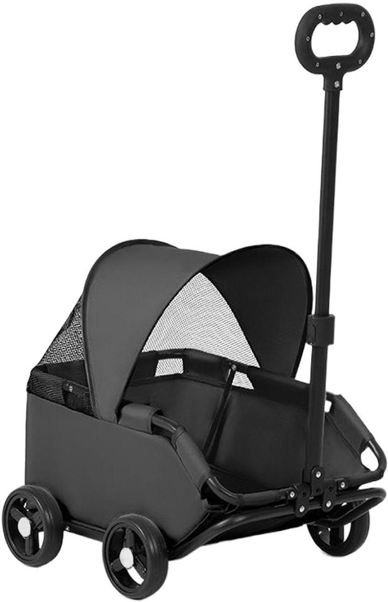 Hondenbuggy - Dierenwagen Kinderwagen - Reizen met Huisdier - Panoramisch Zicht - Tot 7 kg - Zwart