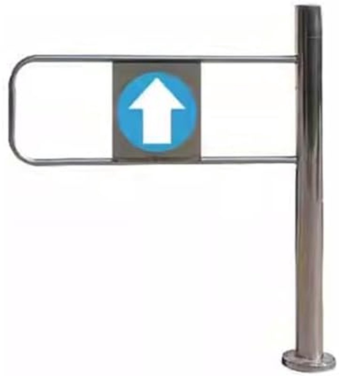 Veiligheidsschommeldeur - Toegangscontrole barrière - Verkeer stroomlijnen - Automatische terugslag - 100 cm hoogte - Zilver
