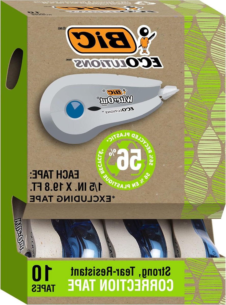 Correctietape Wit - Corrigerende Tape Witte Tape - Fouten Corrigeren - Gemaakt van Gerecycled Plastic - 10 Stuks - Wit