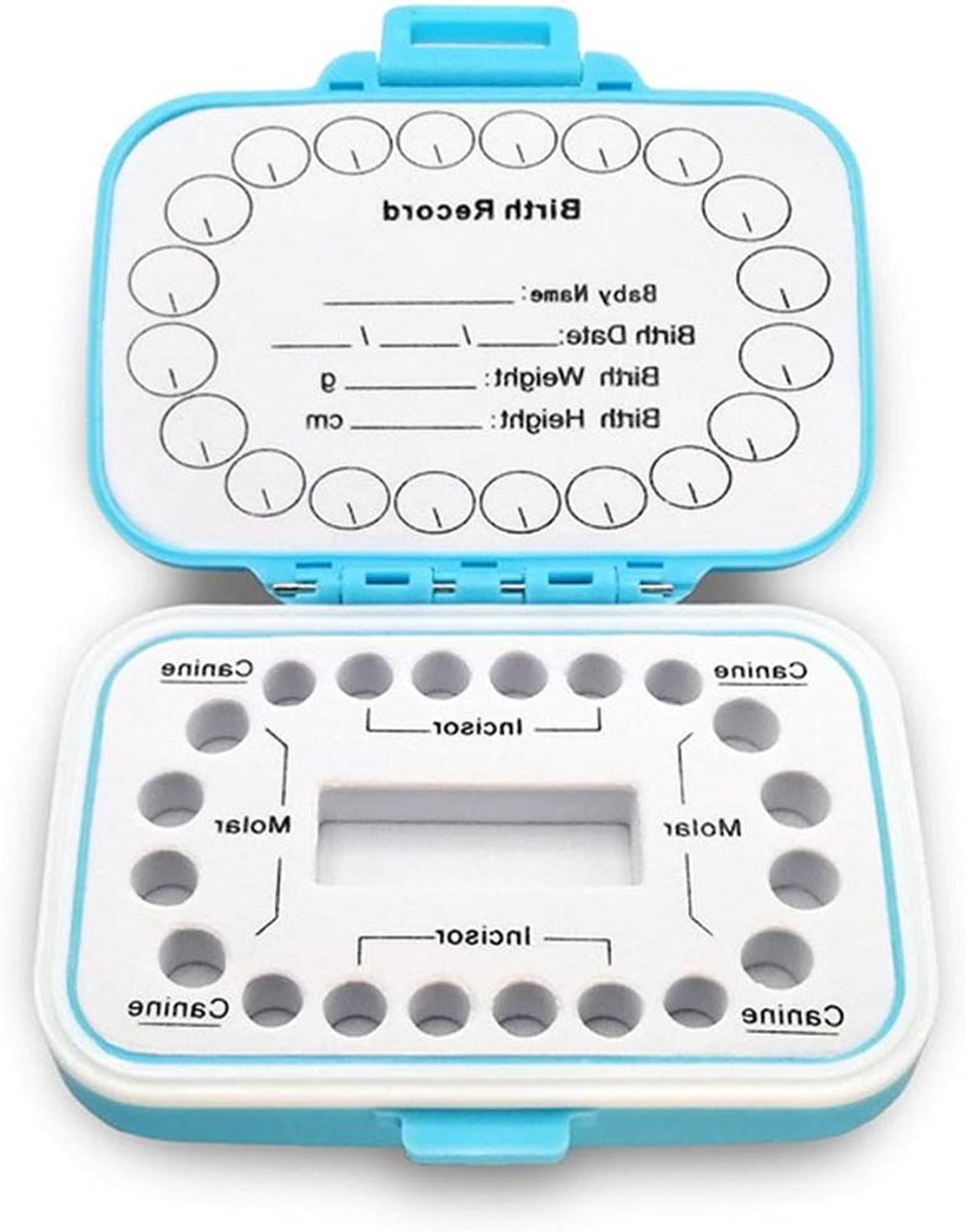 Babytanden Keepsake Box - Tandenbewaardoos Baby - Aandenken Bewaren - Waterdicht Stofdicht - 11 x 8.3 x 3.5 cm - Blauw