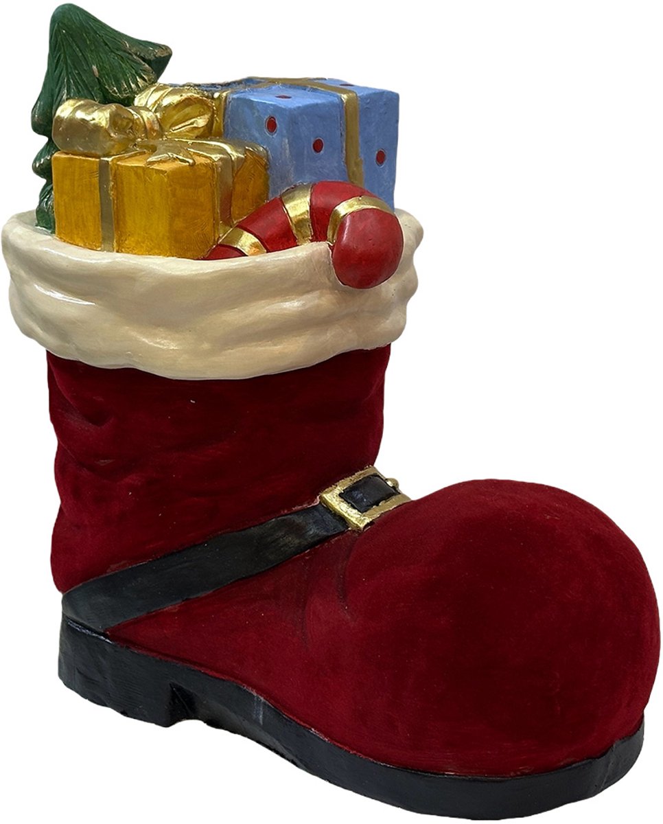 Clayre & Eef Decoratie Beeld Laars 39x21x45 cm Rood Keramisch materiaal
