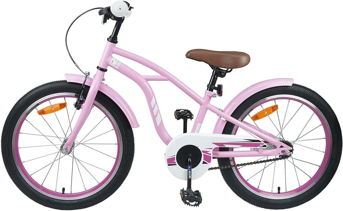 Kinderfiets Meisjesfiets Dagelijkse Ritjes Verstelbaar Zadel 18 inch Lichtroze