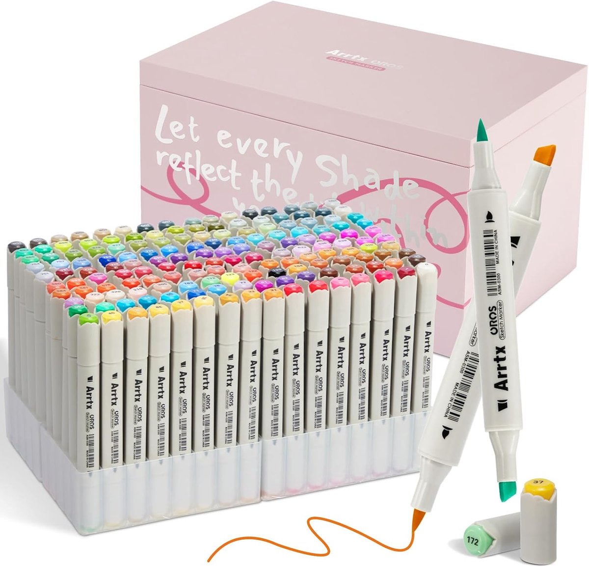 Arrtx OROS Alcohol based Art markers Brush & chisel – set van 160