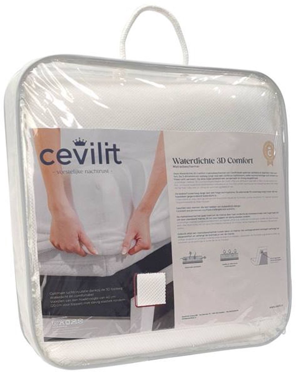 Cevilit Waterdichte 3D Comfort Hoeslaken - Wit - 160x200 cm
