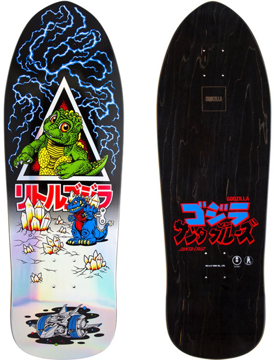 Santa Cruz x Godzilla Jr. Natas Skateboard Deck – 9.89" – 29.82" – Holographic Graphic