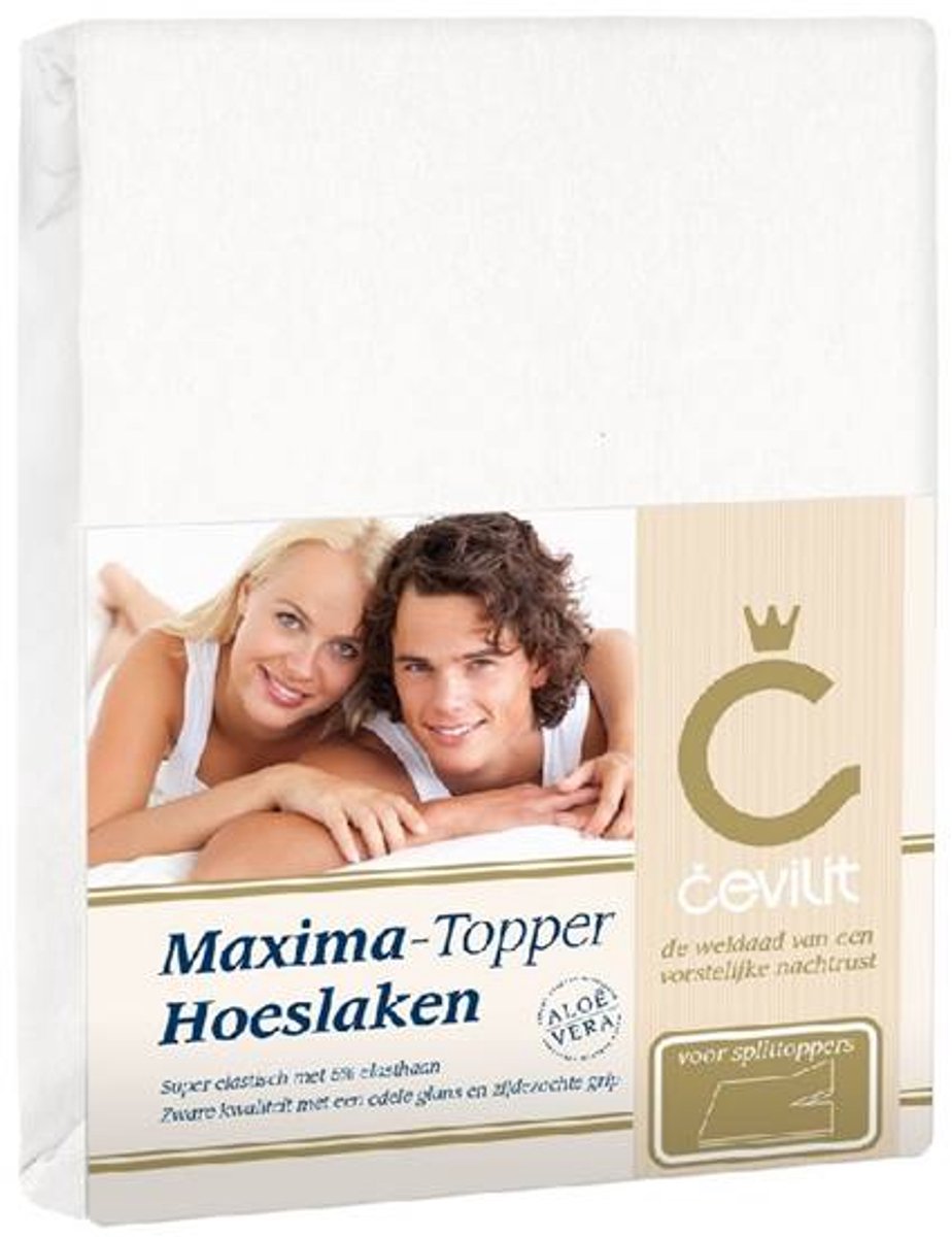 Cevilit Jersey met Elastan - Maxima Splittopper Hoeslaken - Wit - 160x200/220 cm
