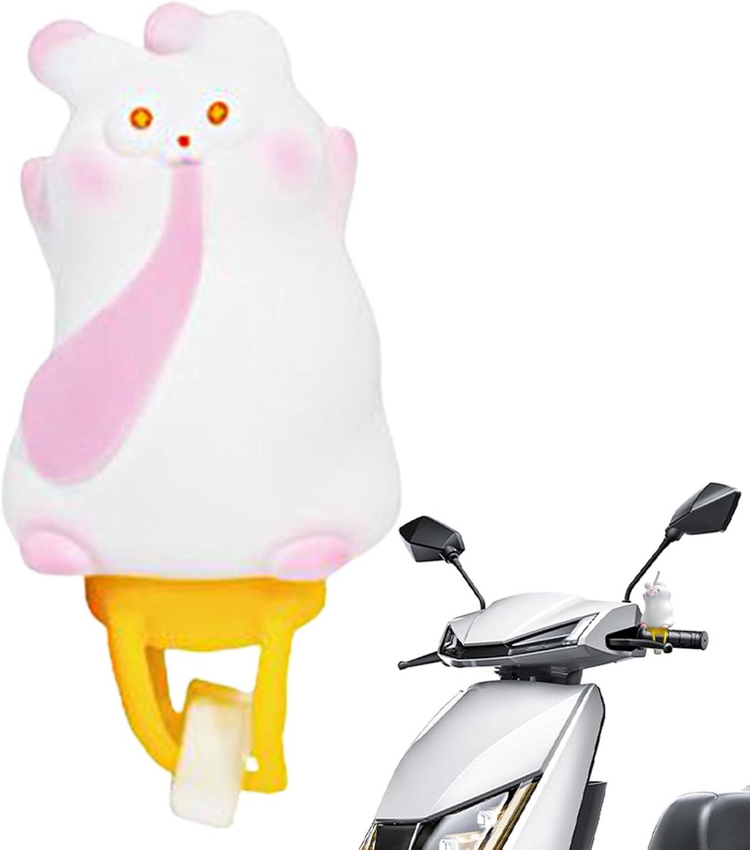 Fiets Stuur Versiering - Stuurdecoratie Dier - Fietsdecoratie - Cartoon Dier Figuur - Universele Pasvorm - Konijn