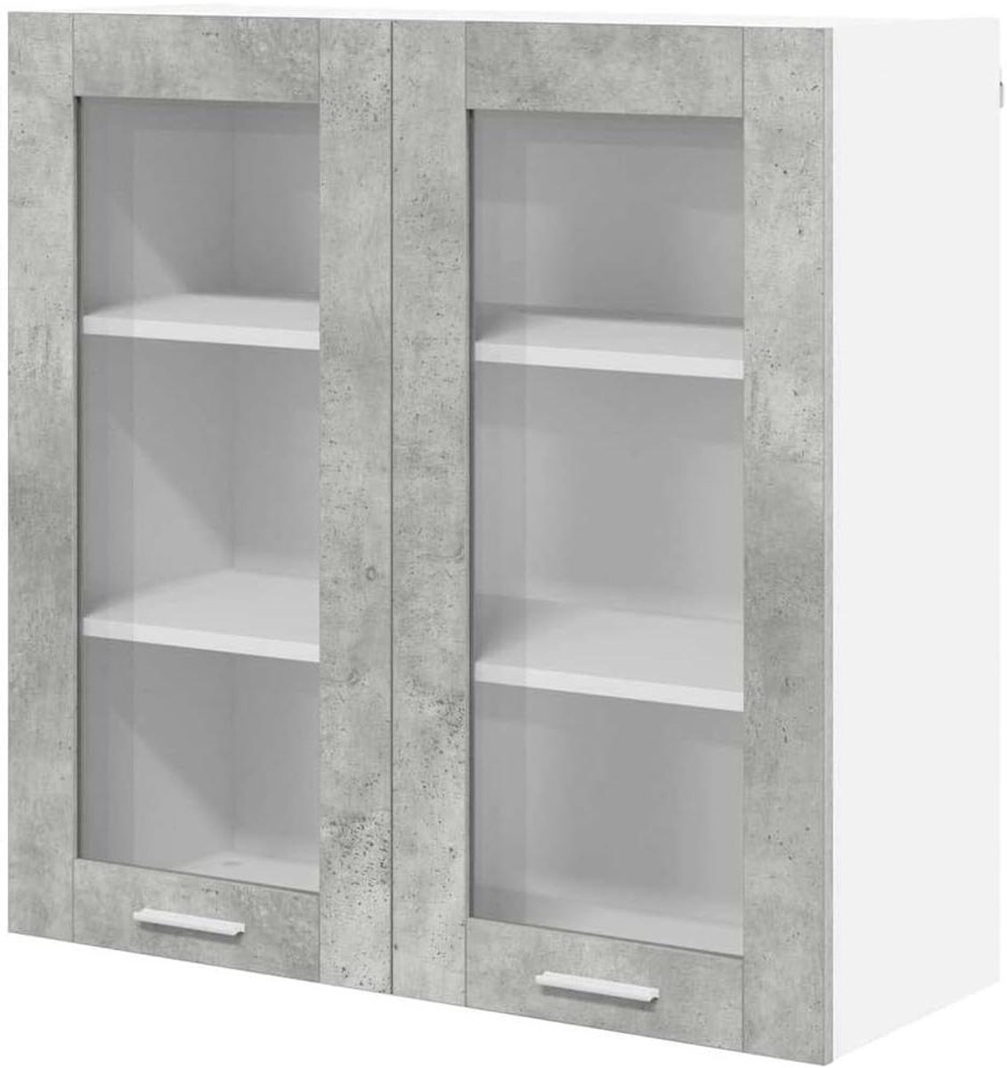Hangende Keukenkast - Keukenkast Keukenkastje - Keuken Organiseren - Veel Opbergruimte - 80 x 31 x 80 cm - Betongrijs