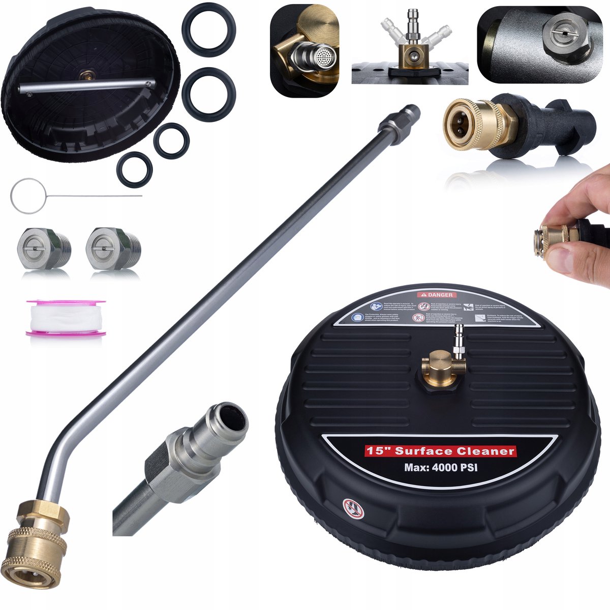 Rosfix Accessoire Vervanging Set T-Racer 15" Spuitmond - Hogedruklans 70cm 30°