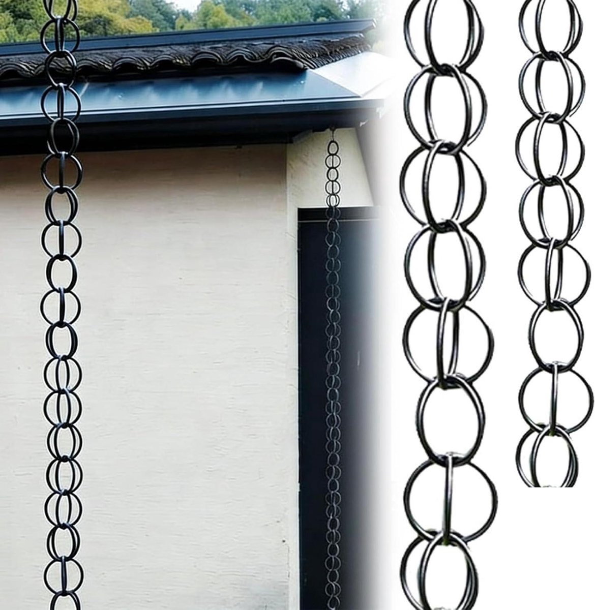 Regenketting - Waterketting Dakgoot - Dakrand Drainage - Roestbestendig Aluminium - 45 m - Aluminium