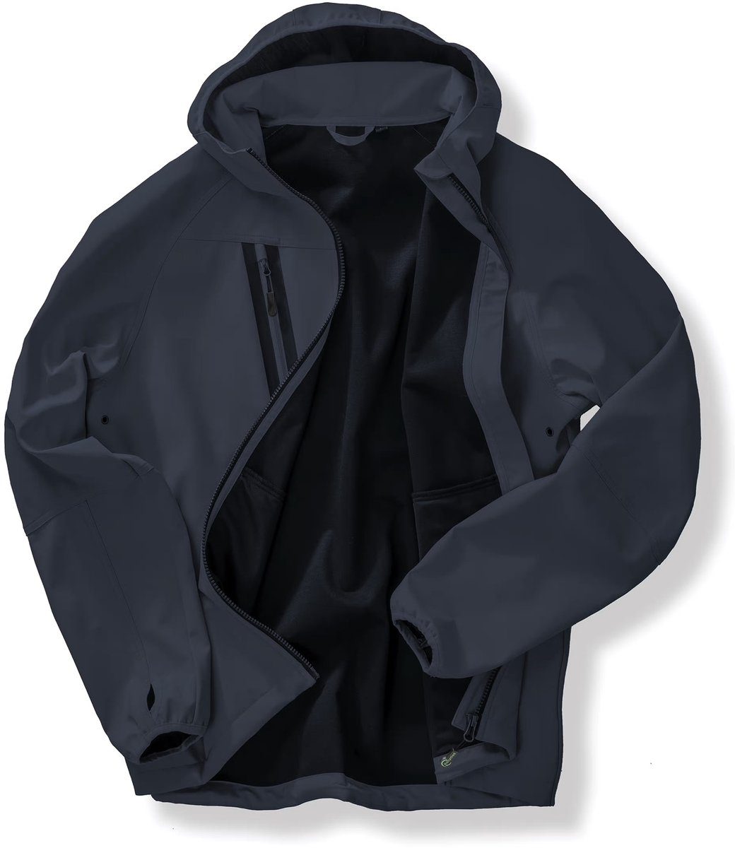Result 3-Layer Recycled Printable Hooded Casual Unisex Softshell Jacket RT909 - Navy/Navy - XL