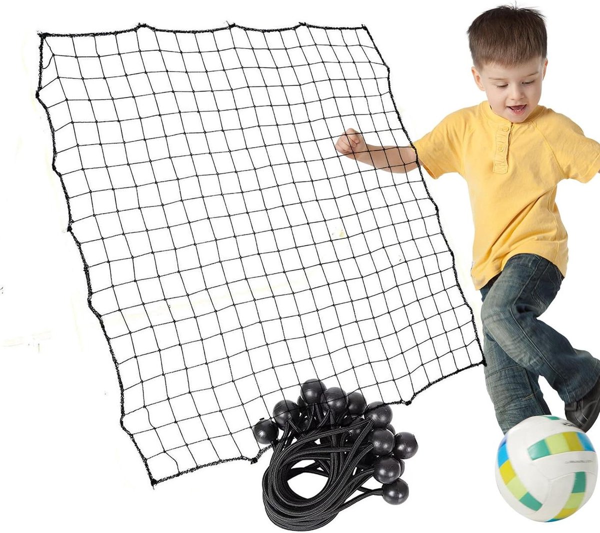 Voetbal Rebounder Net - Sportbal Vervangingsnet - Voetbaltraining Verbeteren - Traanbestendig Polyester - 100x100cm - Zwart