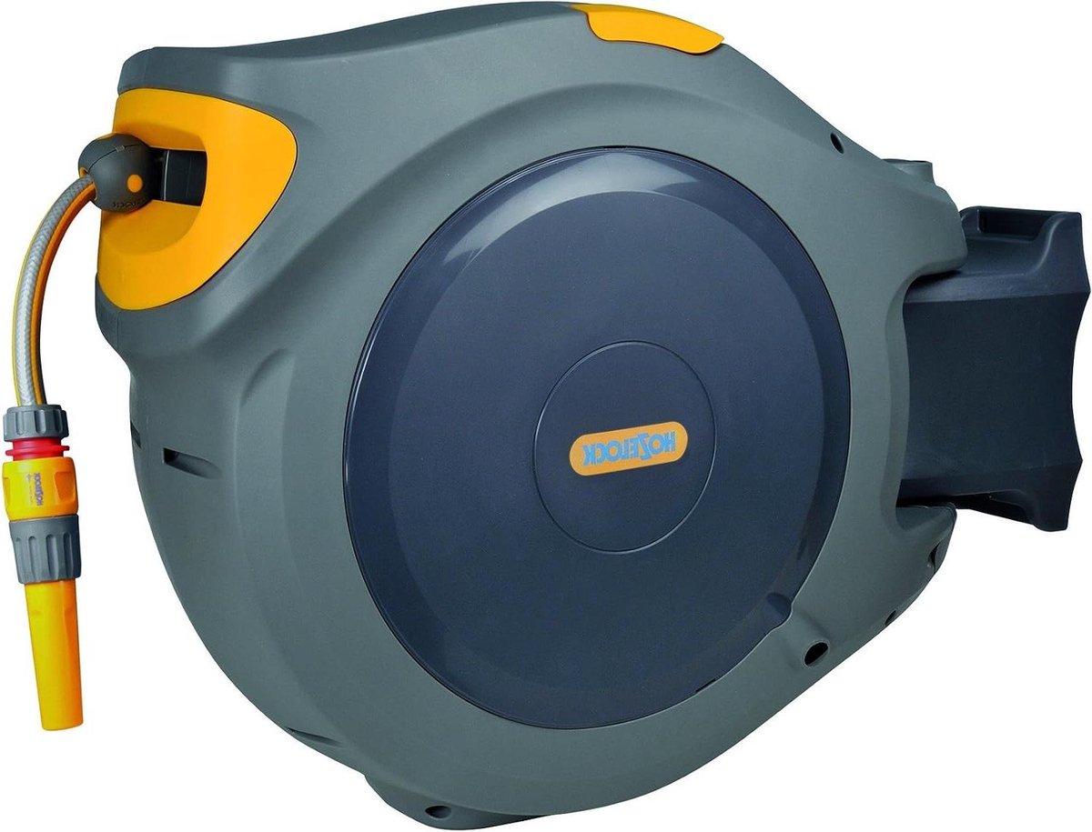 Slanghaspel - Automatische haspel - Tuin water geven - Zelf oprollend systeem - 30 meter slang - Grijs
