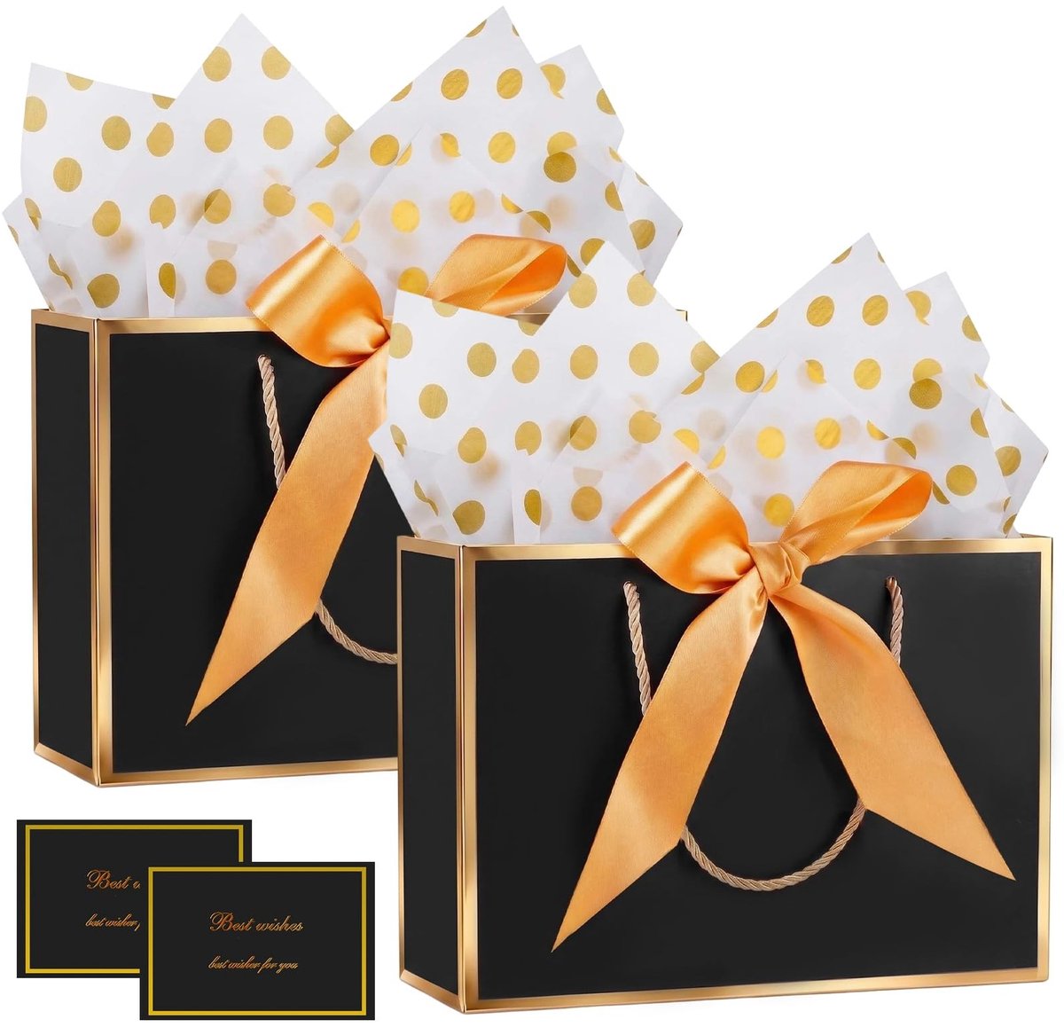 Omgoods - Set van 2 Medium Geschenkzakken met Tissuepapier en Handgrepen
