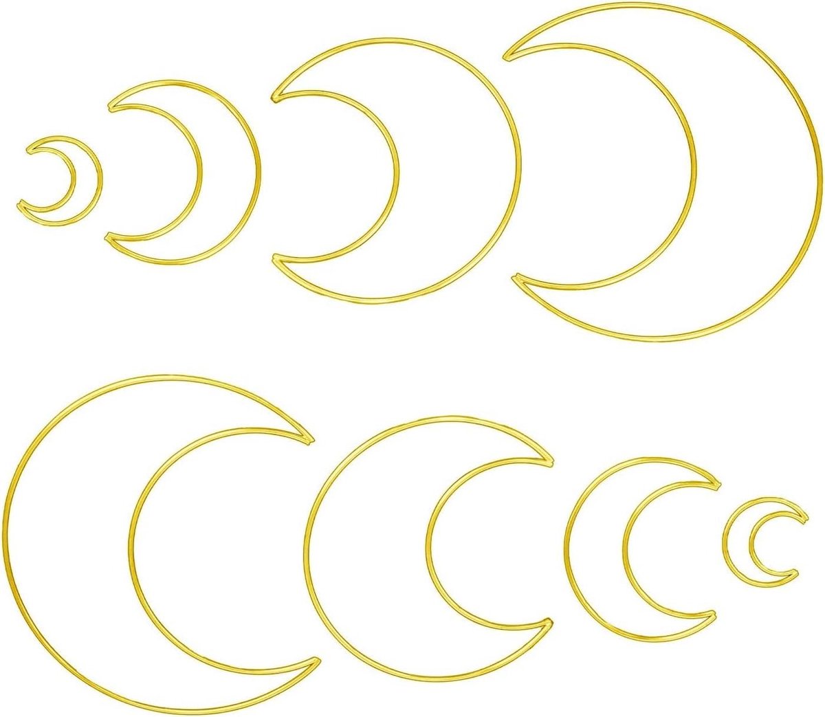 Metalen Ambacht Ringen - Dromenvanger Hoepels - DIY Decoratie Maken - Verschillende Vormen - 4 Maten Set - Goud