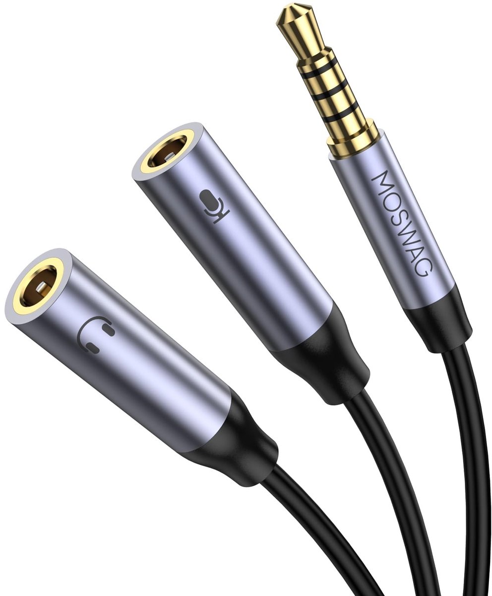 Omgoods - 3.5MM Y Splitter Kabel voor Hoofdtelefoon en Microfoon