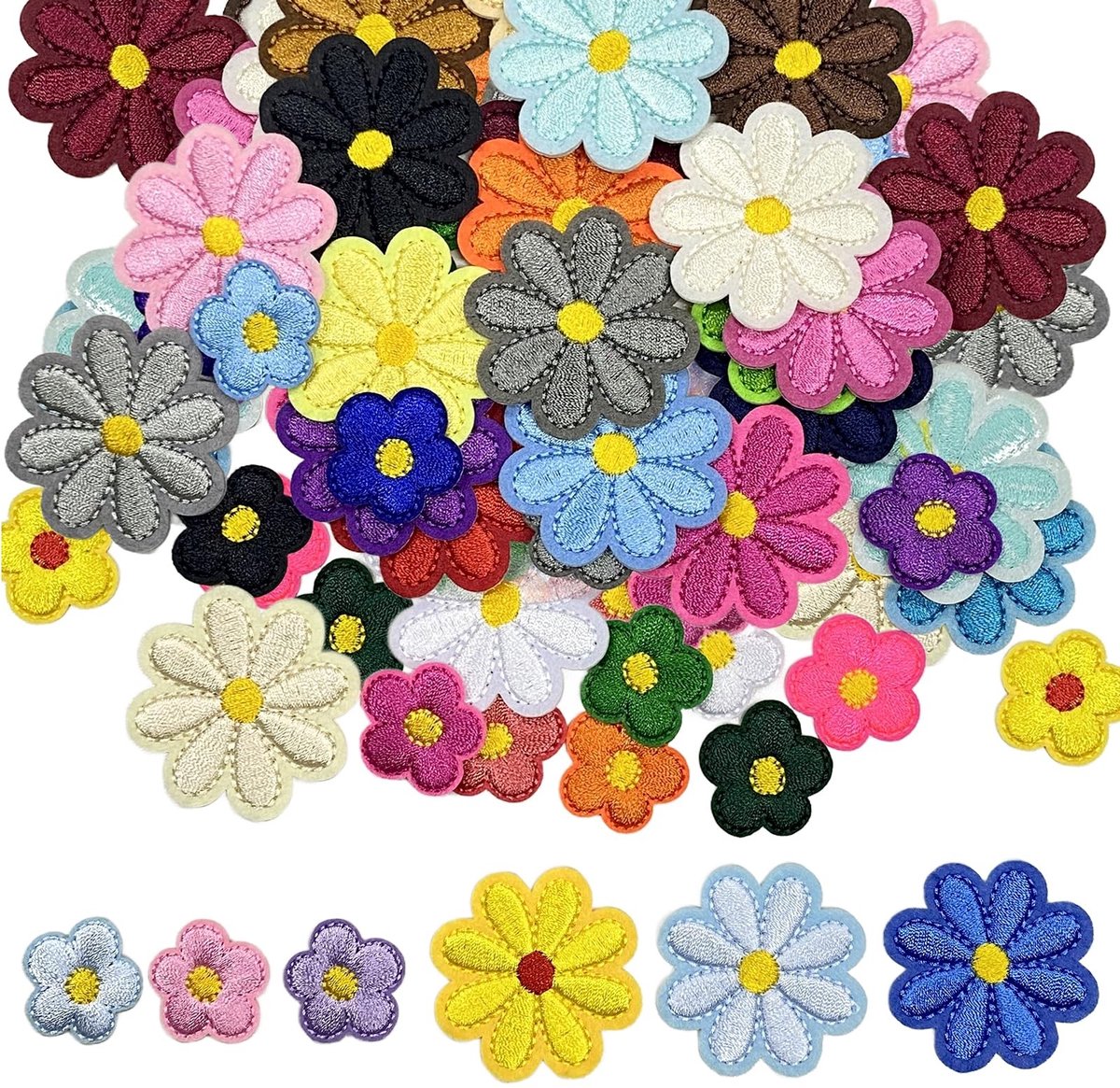 Omgoods - 100 Stuks Bloemen Strijkpatches voor Creatieve Projecten