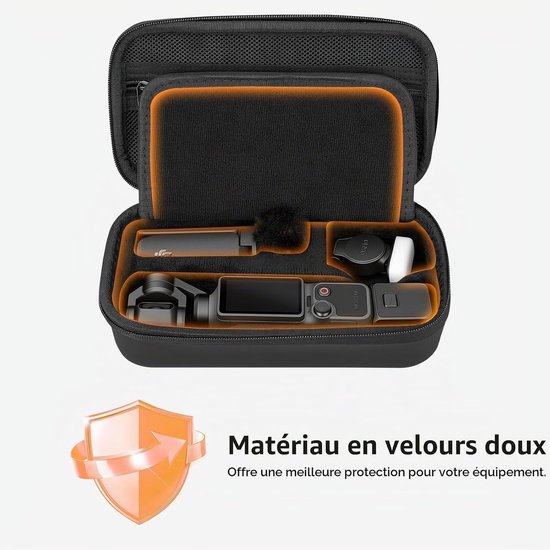 geschikt geschikt voor DJI Osmo Pocket 4 Handtas, Osmo Pocket 4 Accessoiretas - Draagbare tas met polsbandje en karabijnhaak, beschermtas geschikt geschikt voor accessoires, opberg- en beschermingstas, zwart. — afbeelding 4