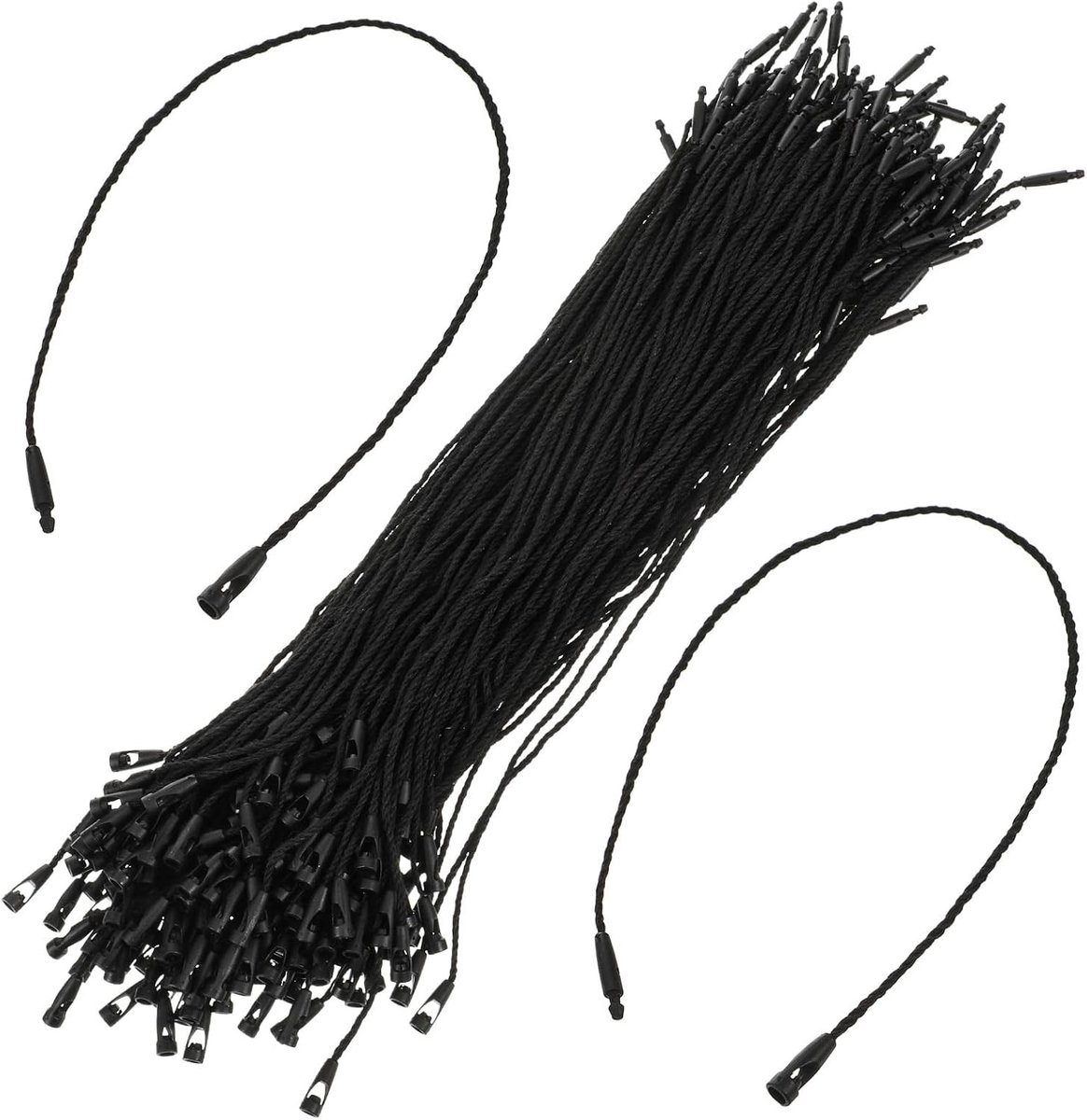 200 Stuks Nylon Koord Hanglabels met Drukknoopsluiting voor Kleding, Touw en Producten | Duurzame Etiketten, Handige Sluitingen en Veiligheidsdraden voor Organisatie