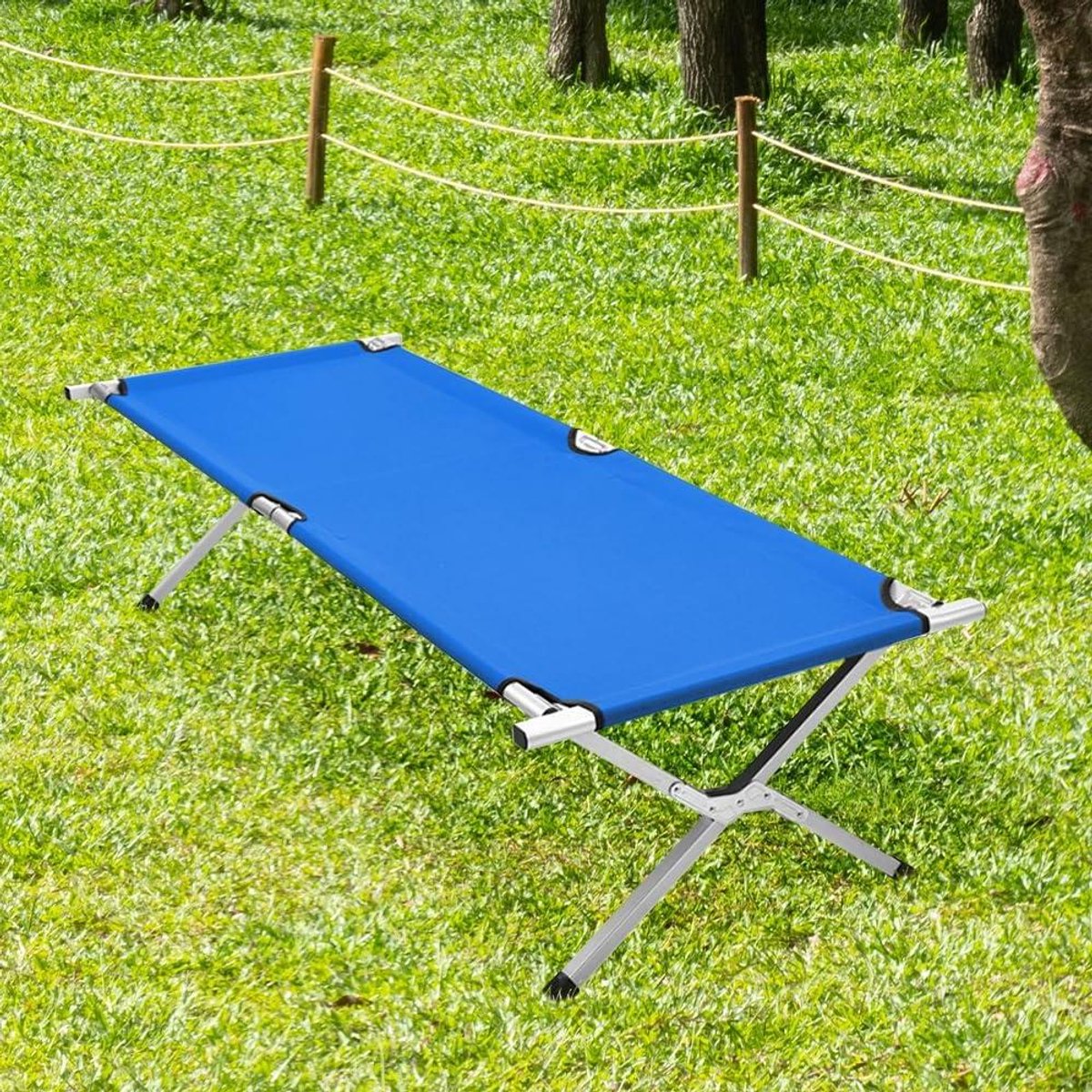 Opvouwbaar Campingbed - Veldbed Kamperen - Outdoor Slapen - Compact Draagbaar - 190x64x42cm - Blauw