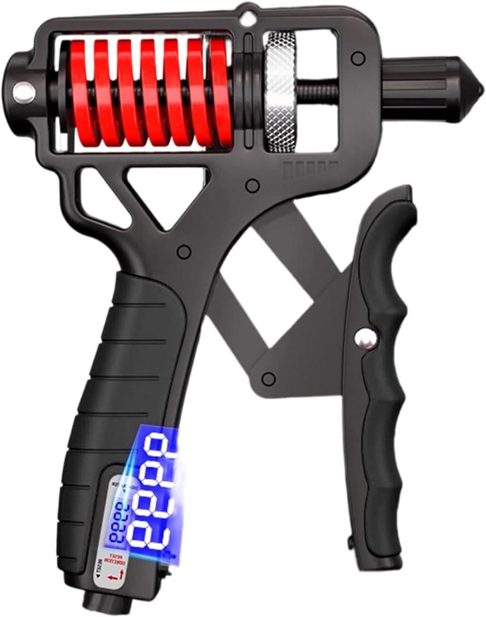 Handtrainer - Knijpkracht trainer - Krachttraining handen - Instelbaar tot 165 kg - 16 x 14 x 2 cm - Zwart