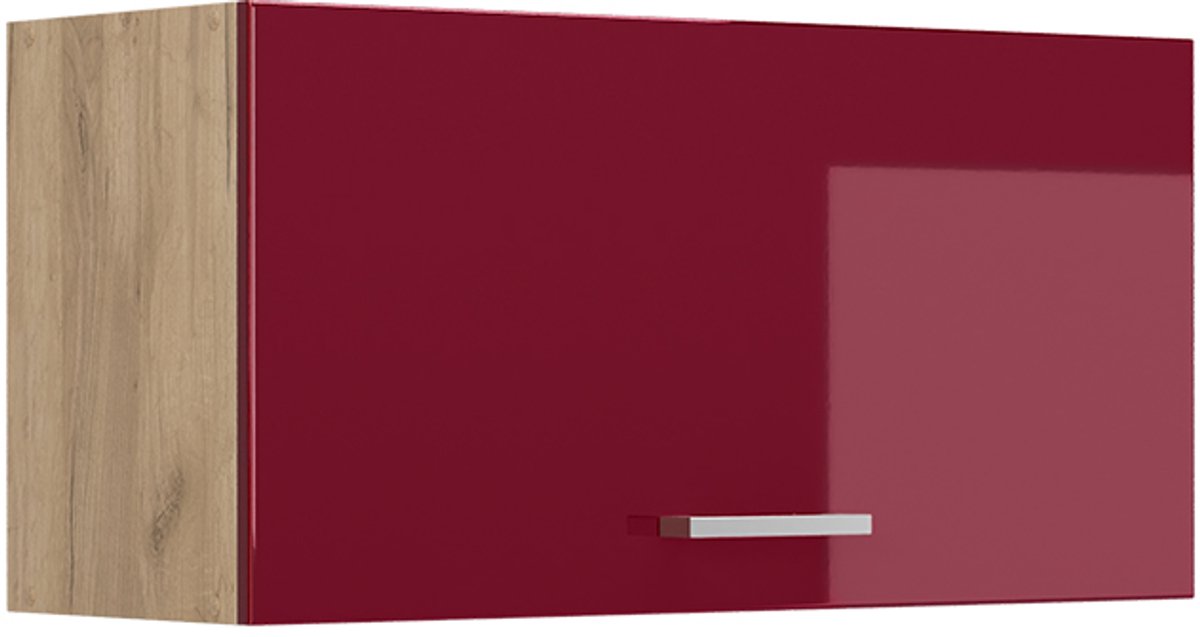 Vicco Hangkast R-Line, Rode hoogglans/Goudkleurig Eiken, 80 cm Plat