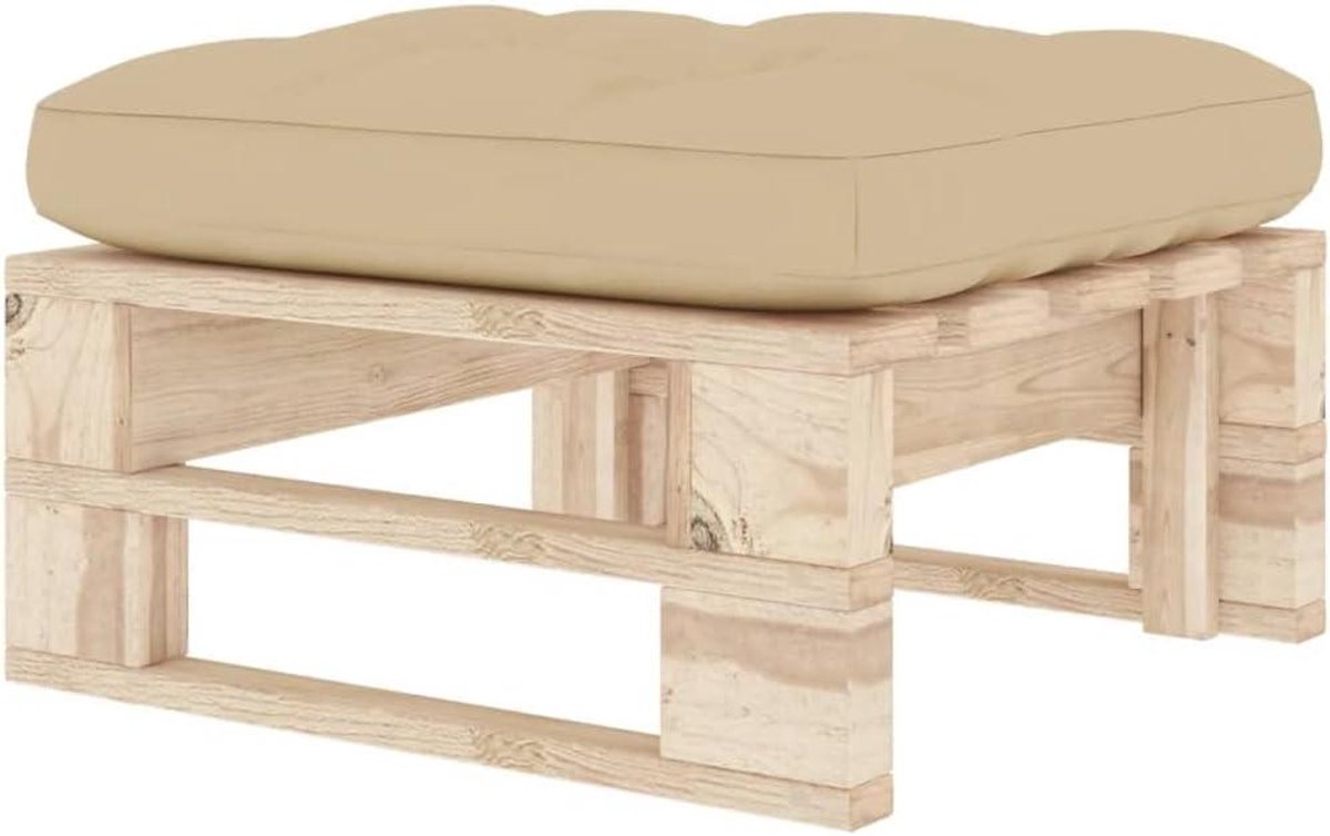 Pallet Zitzak - Voetensteun Kruk - Ontspannen Buiten - Geïmpregneerd Grenenhout - 60x60x25 cm - Beige