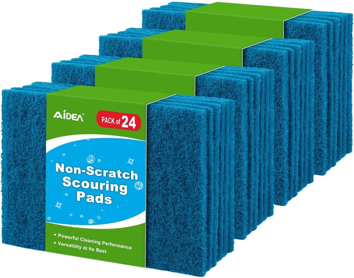 Scratchbestendige schuurpads voor de keuken - Multifunctionele reinigingspads, 24 stuks, 5.5" x 3.5" voor effectief schoonmaken en schuren